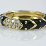 Hidalgo Black Enamel Diamond Ring