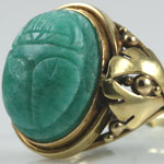 Vintage Blue Scarab Gold Ring