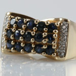 Blue Topaz Diamond Gold Ring