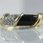 Black Onyx Diamond Band Ring