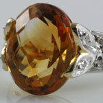 Vintage Citrine Diamond Gold Ring