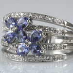 Tanzanite Flower Diamond Ring