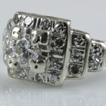 Square Deco Wedding Ring