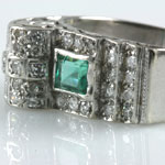 1930s Emerald Diamond Ring