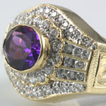 Estate Amethyst Diamond Ring