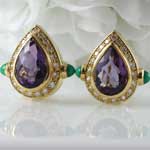 Luxurious Amethyst Diamond Earrings