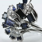 Sapphire Diamond Cluster Dinner Ring