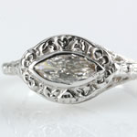 Antique Marquise Floral Filigree Ring