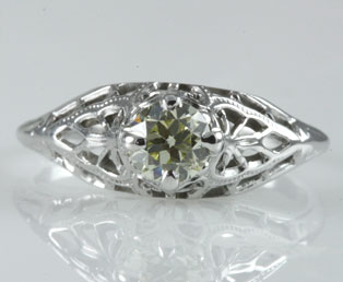Yellow European Diamond Filigree Ring