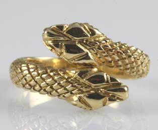 Signed Lalaounis Gold Snake Ring