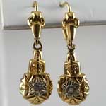 Antique Diamond Gold Earrings