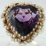 Antique Amethyst Seed Pearl Ring