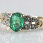 Vintage 1CT Emerald Diamond Ring