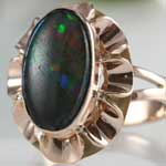 Estate Colorful Dark Opal Ring