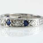 Diamond Sapphire Wedding Band