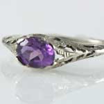Dainty Amethyst Filigree Ring