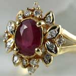 Estate Ruby Diamond Gold Ring