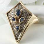 Estate Erte Eternite Sapphire Ring