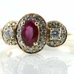 Vintage Ruby Diamond Gold Ring