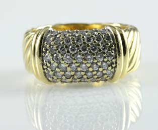Yurman Metro Dome Gold Diamond Ring