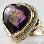 Amethyst Seed Pearl Ring