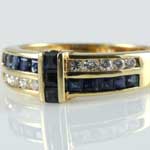 Blue Sapphire Diamond Gold Band