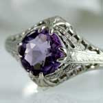Lacy Amethyst Filigree Ring