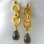 Vintage Brown Topaz Briolette Earrings
