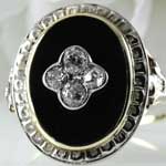 Antique Diamond Black Onyx Ring