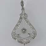 Filigree Crystal Diamond Pendant