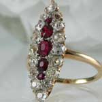 Antique Ruby Diamond Cocktail Ring