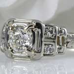Square Mounted Diamond Engagement Ring
