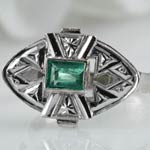 Emerald Art Deco Ring