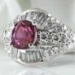 Ruby Diamond Platinum Ring