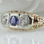 Sapphire Diamond Filigree Engagement Ring