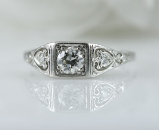 Romantic Estate Diamond Engagement Ring