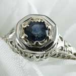 Sapphire Filigree Engagement Ring