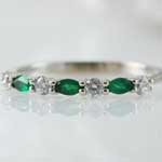 Vintage Emerald Diamond Band