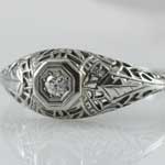 Floral Filigree Engagement Ring