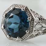 London Blue Topaz Filigree Ring