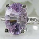 Vintage Amethyst White Gold Ring