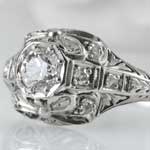 Antique Filigree Diamond Engagement Ring