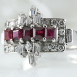 Estate Dark Ruby Diamond Ring