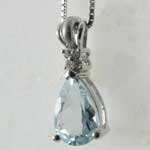 Vintage Aquamarine Diamond Pendant