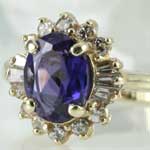 Purple Blue Sapphire Diamond Ring