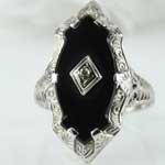 Black Onyx Art Deco Ring