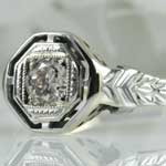 Estate Diamond Basket Engagement Ring