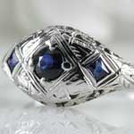 Art Deco Sapphire Engagement Ring