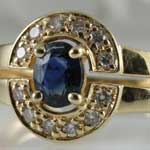 Vintage Blue Sapphire Gold Ring