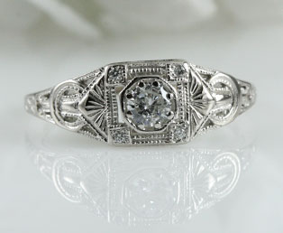 Ladies Diamond Estate Engagement Ring